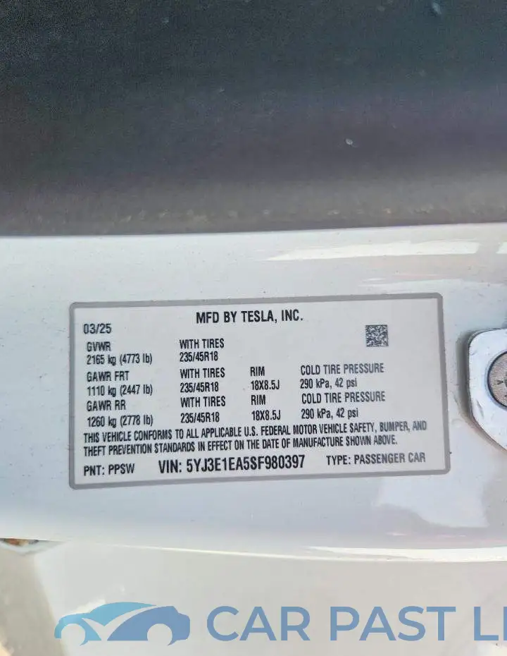 5YJ3E1EA5SF980397# 13