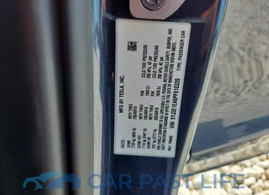 5YJ3E1EA6PF610339# 12
