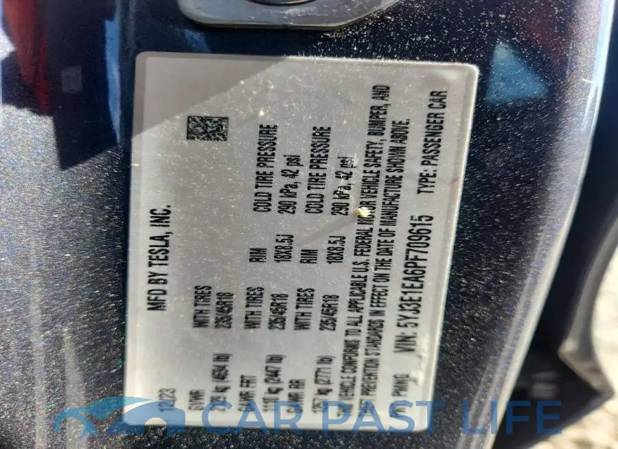 5YJ3E1EA6PF709615# 13