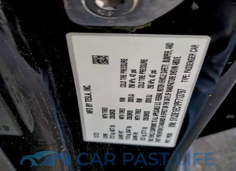 5YJ3E1EC1PF713797# 12