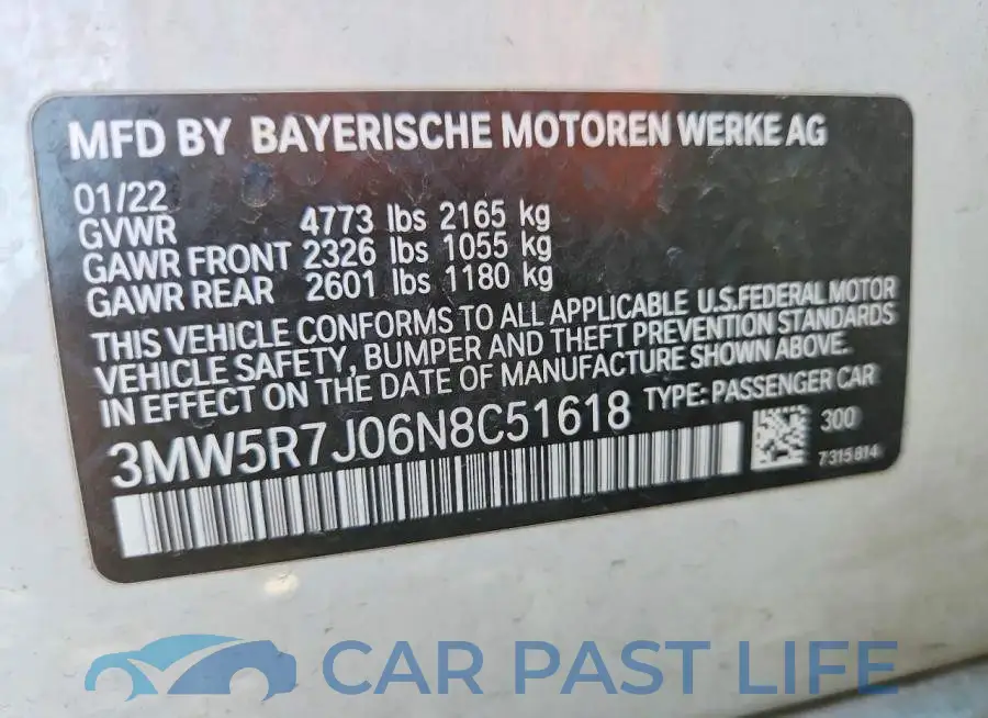 3MW5R7J06N8C51618# 12