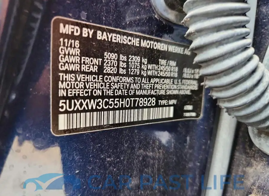 5UXXW3C55H0T78928# 12