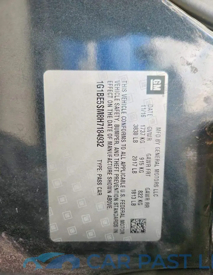 1G1BE5SM8H7184932# 13