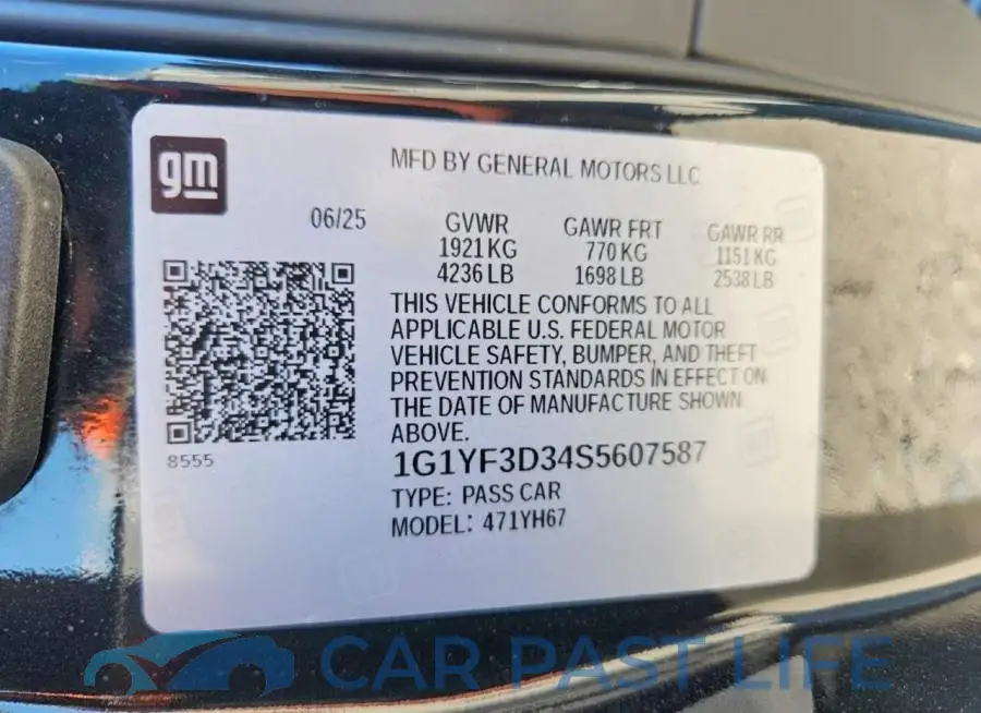 1G1YF3D34S5607587# 12