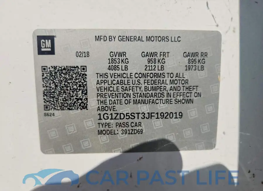 1G1ZD5ST3JF192019# 12
