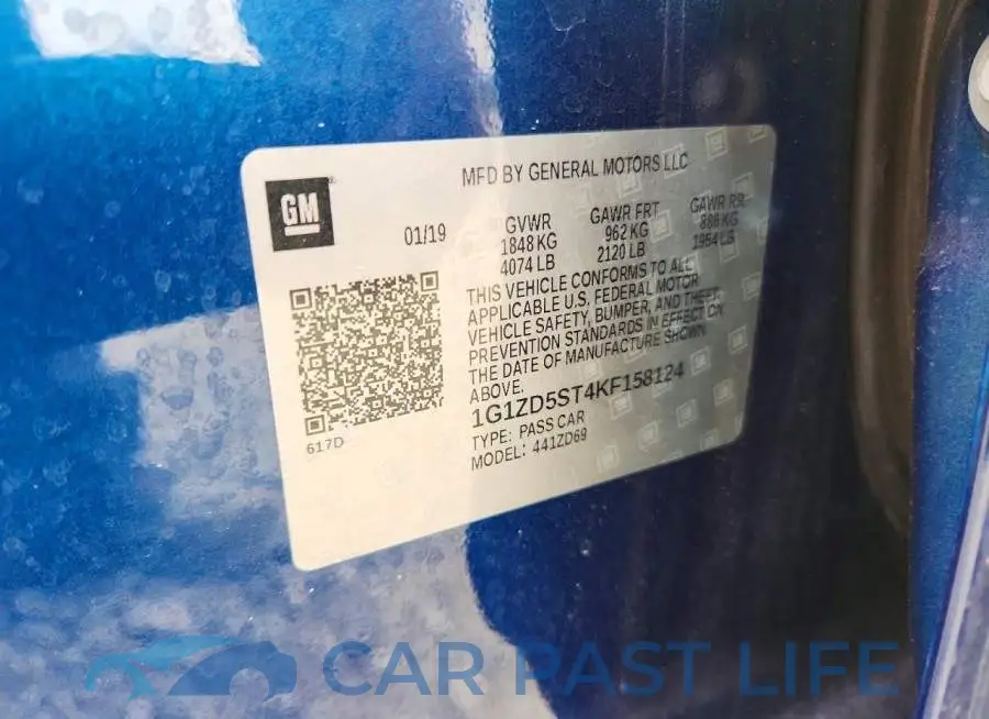 1G1ZD5ST4KF158124# 12