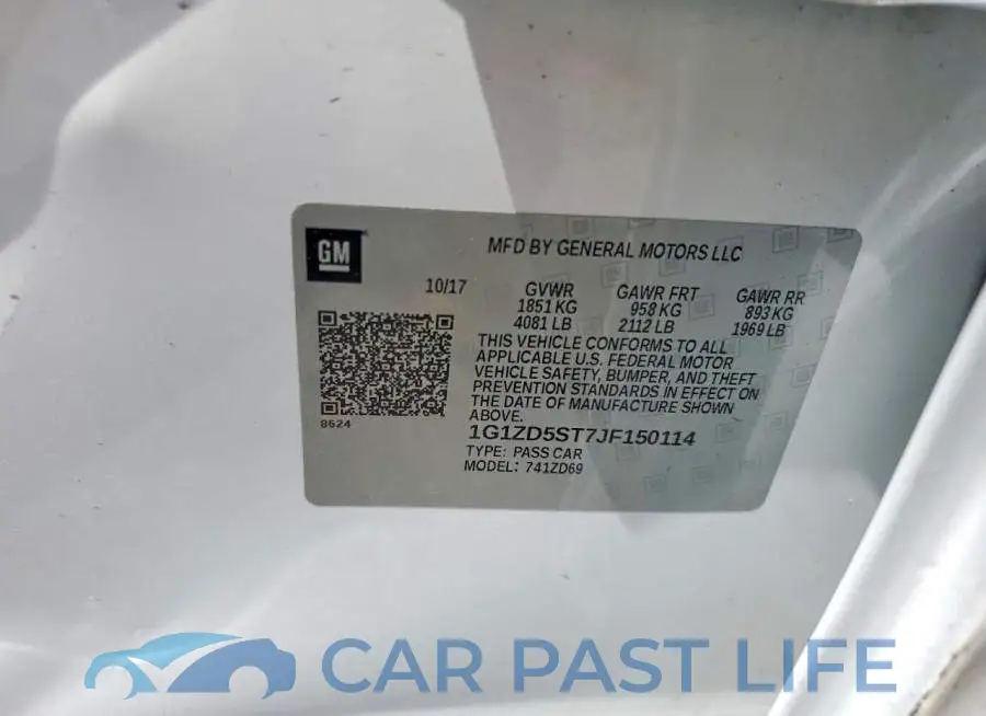 1G1ZD5ST7JF150114# 12