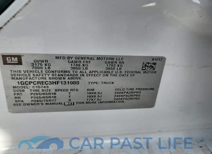 1GCPCREC3HF131980# 12