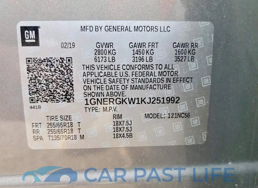 1GNERGKW1KJ251992# 14