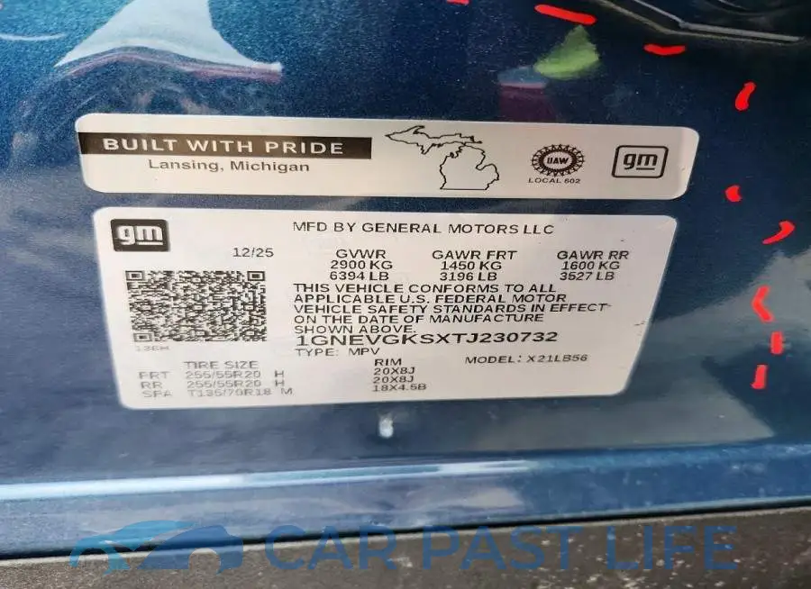 1GNEVGKSXTJ230732# 14