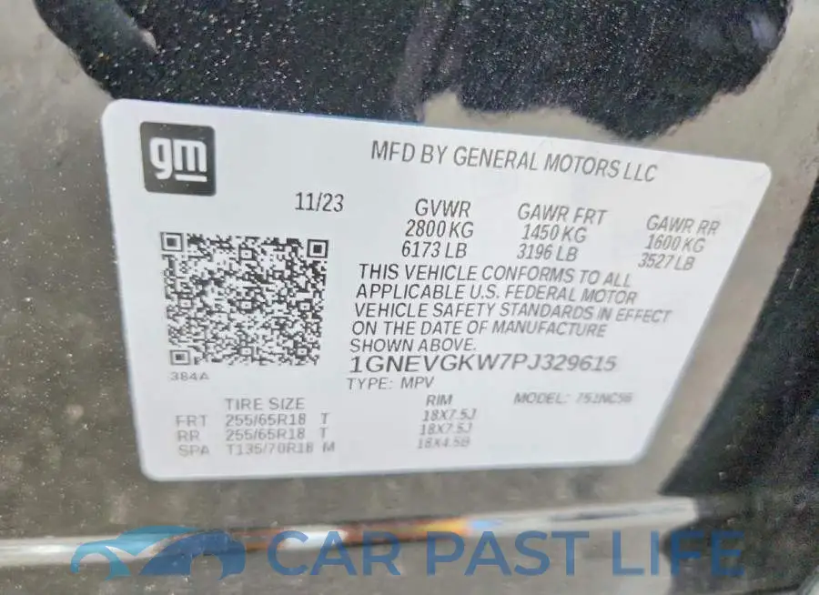 1GNEVGKW7PJ329615# 13