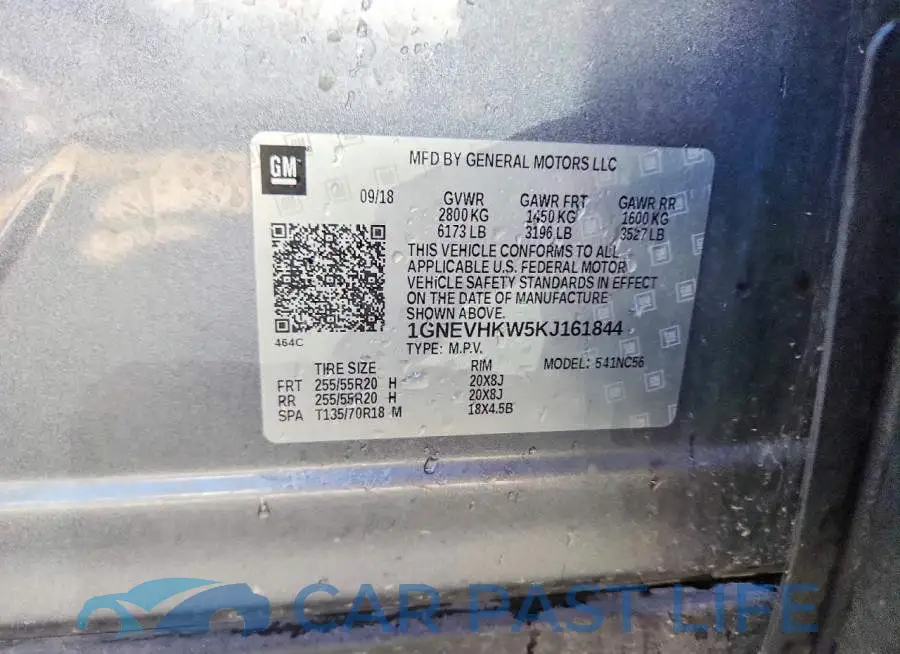 1GNEVHKW5KJ161844# 12