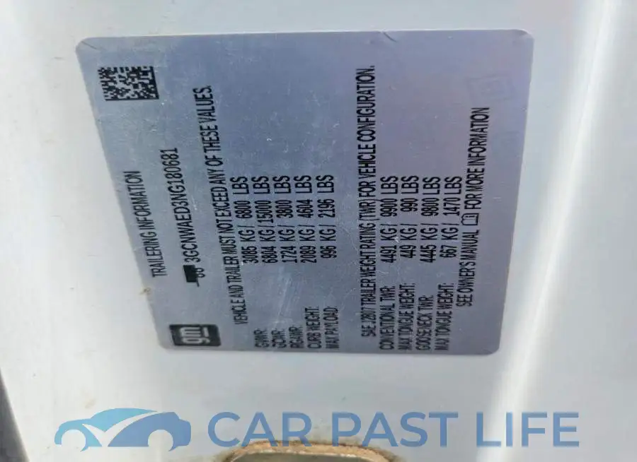 3GCNWAED3NG180681# 12