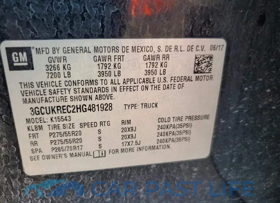 3GCUKREC2HG481928# 12