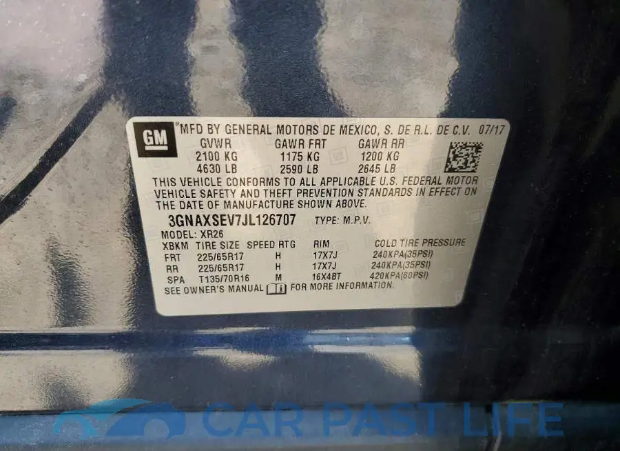 3GNAXSEV7JL126707# 14