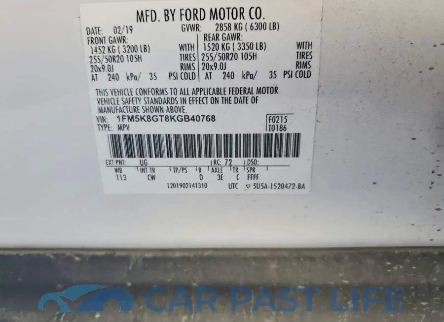 1FM5K8GT8KGB40768# 14