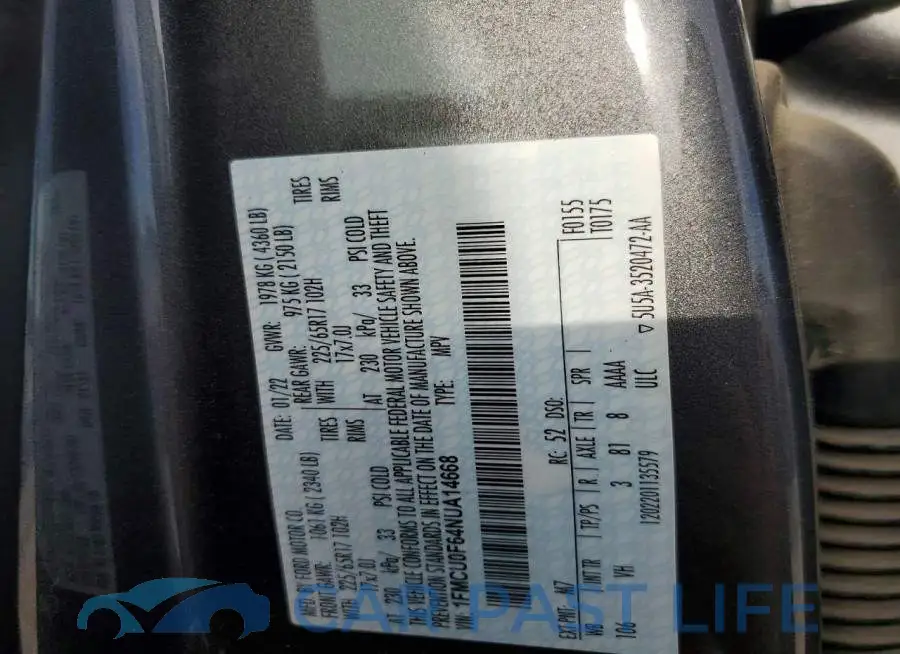 1FMCU0F64NUA14668# 13