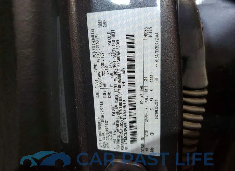 1FMCU0GN2RUA34610# 13