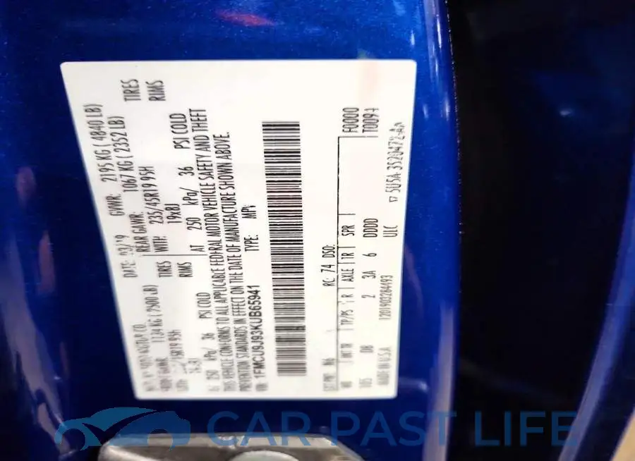 1FMCU9J93KUB65941# 13