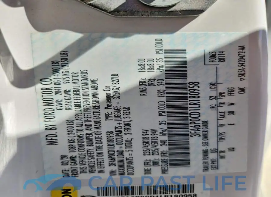 3FA6P0CD1LR180958# 12