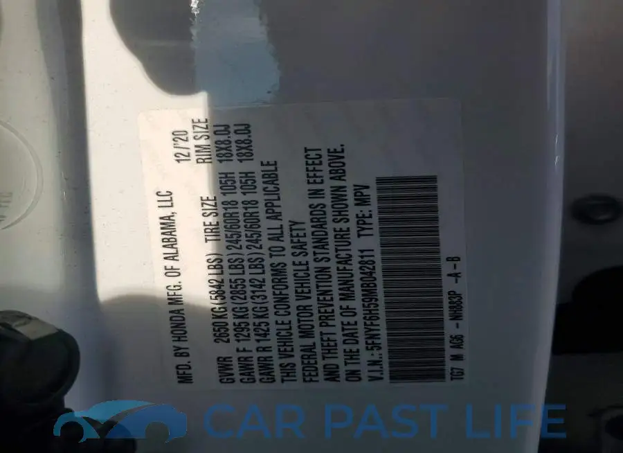 5FNYF6H59MB042811# 12