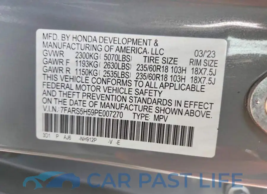 7FARS5H59PE007270# 14