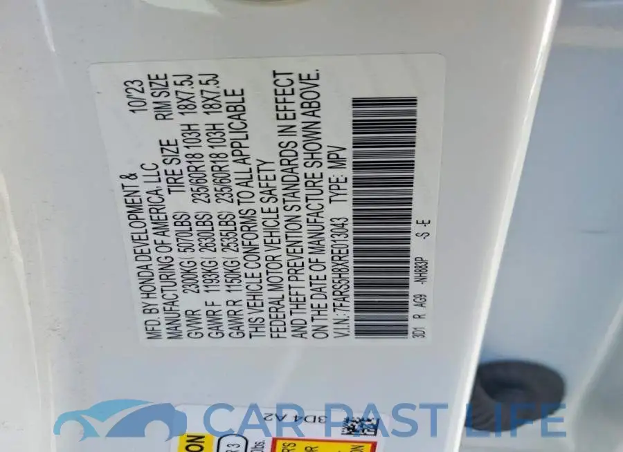 7FARS5H8XRE013043# 12