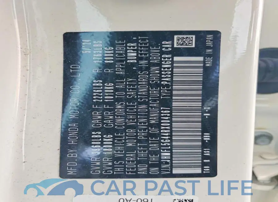JHMFL5G44RX004367# 12