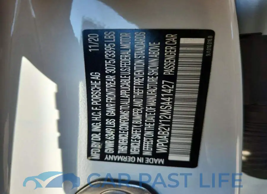 WP0AB2Y12MSA41427# 12