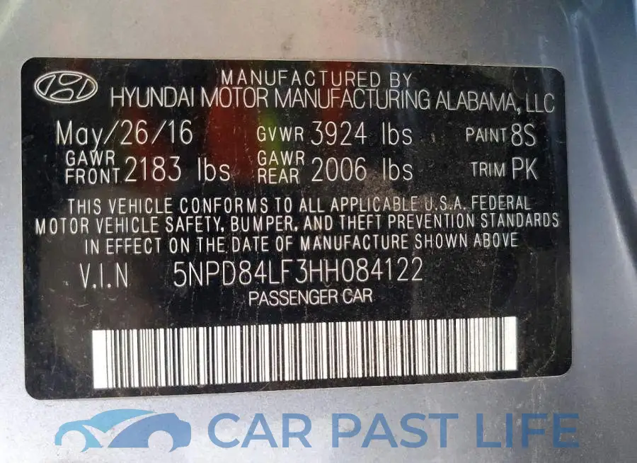5NPD84LF3HH084122# 12