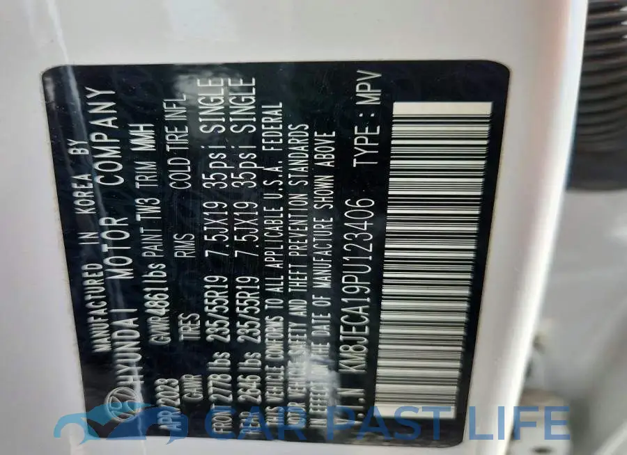 KM8JECA19PU123406# 12