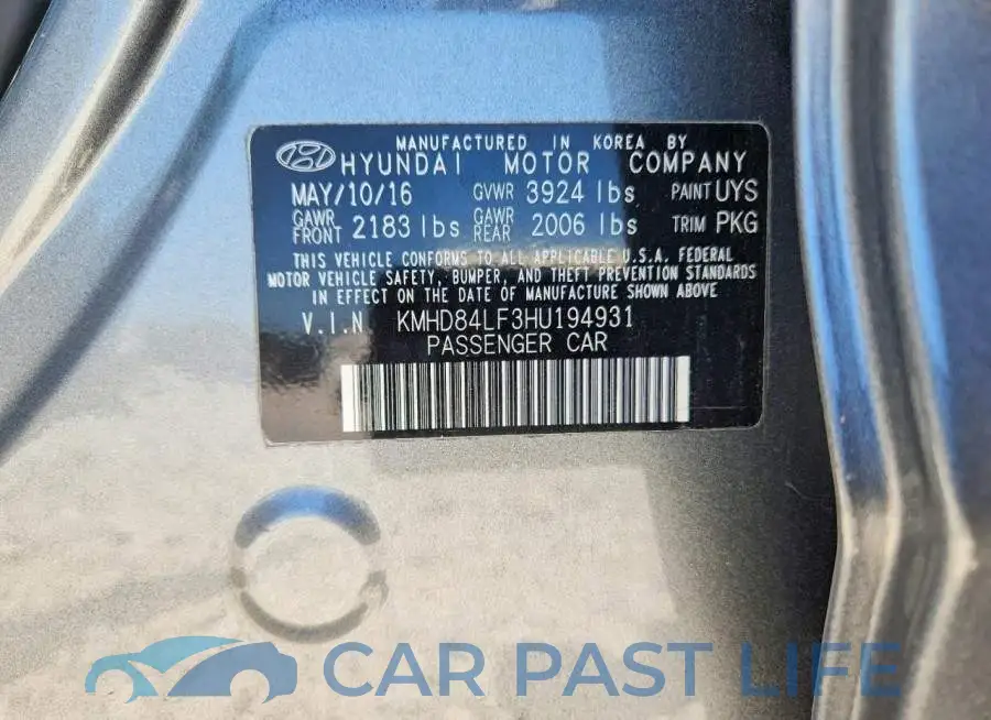 KMHD84LF3HU194931# 12