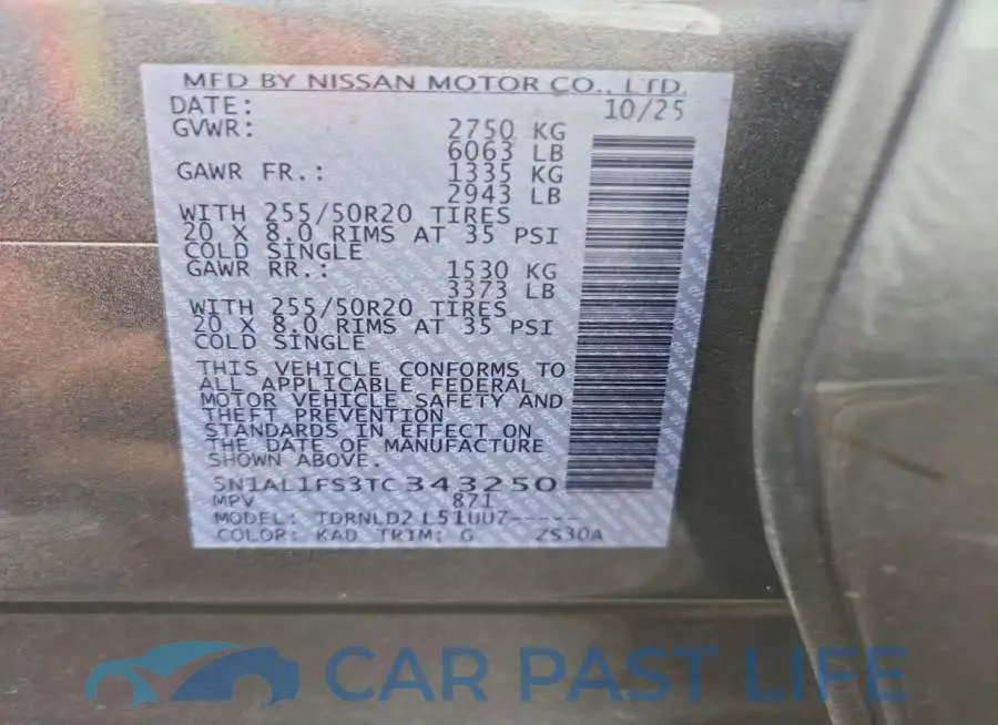 5N1AL1FS3TC343250# 13