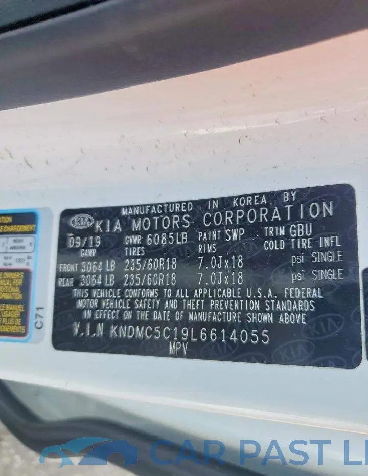 KNDMC5C19L6614055# 13