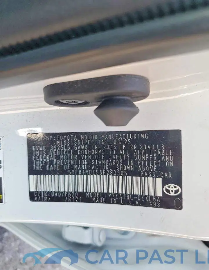 5YFB4MDE5SP283305# 13
