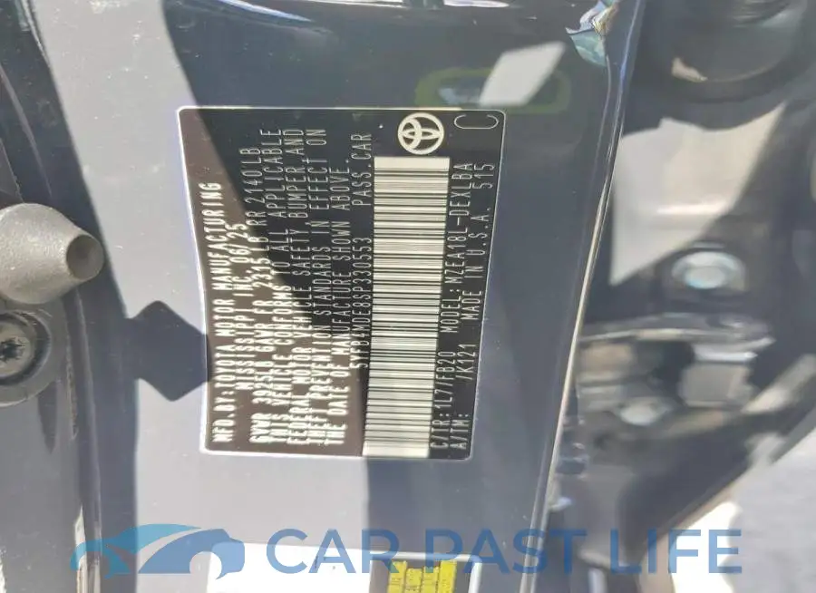5YFB4MDE8SP330553# 12