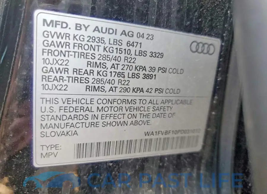 WA1FVBF10PD031012# 14