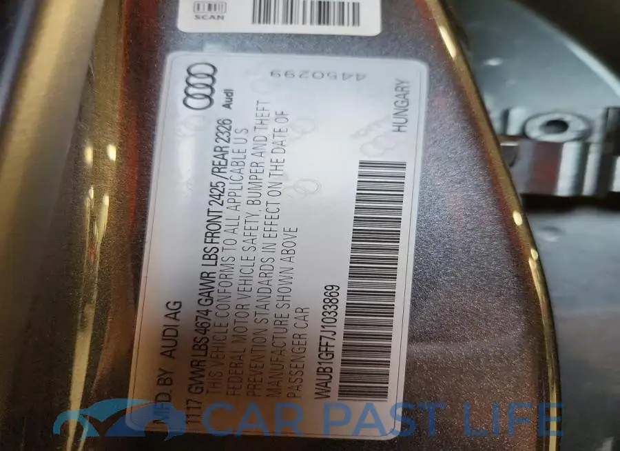 WAUB1GFF7J1033869# 13