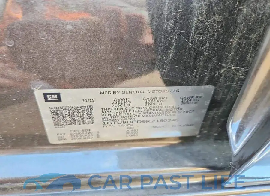 1GTU9DED9KZ180345# 12