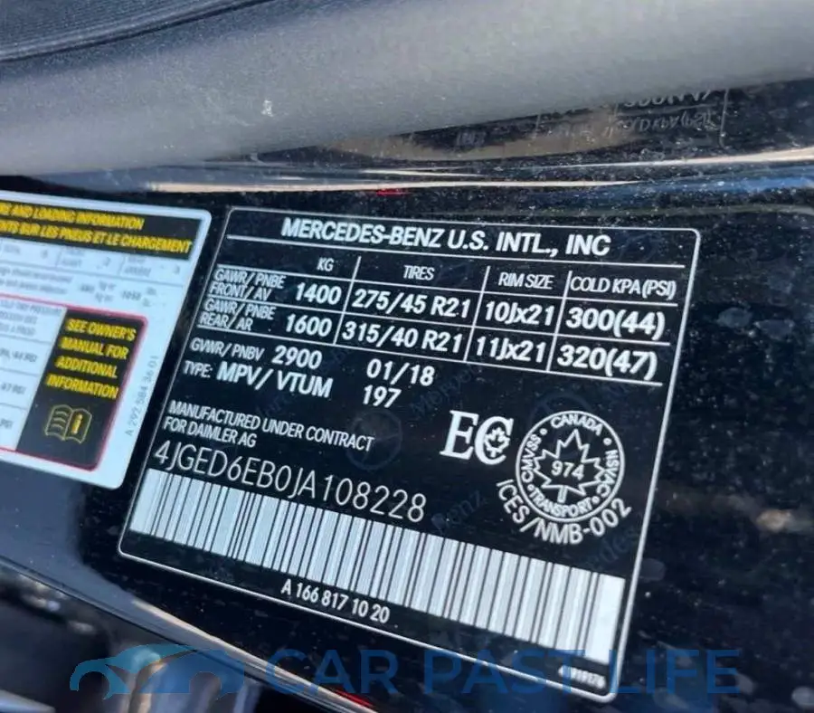 4JGED6EB0JA108228# 10