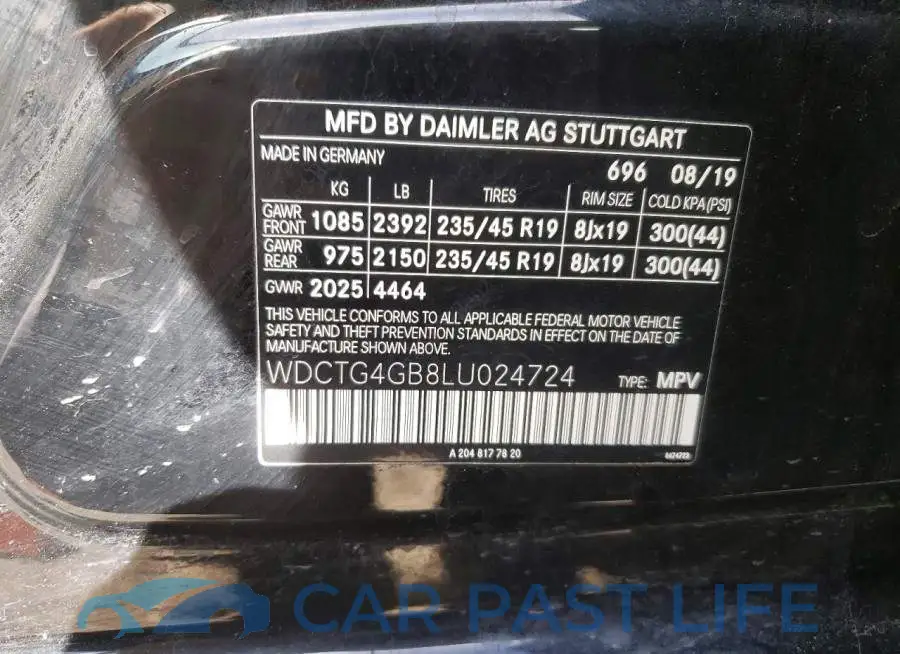 WDCTG4GB8LU024724# 12