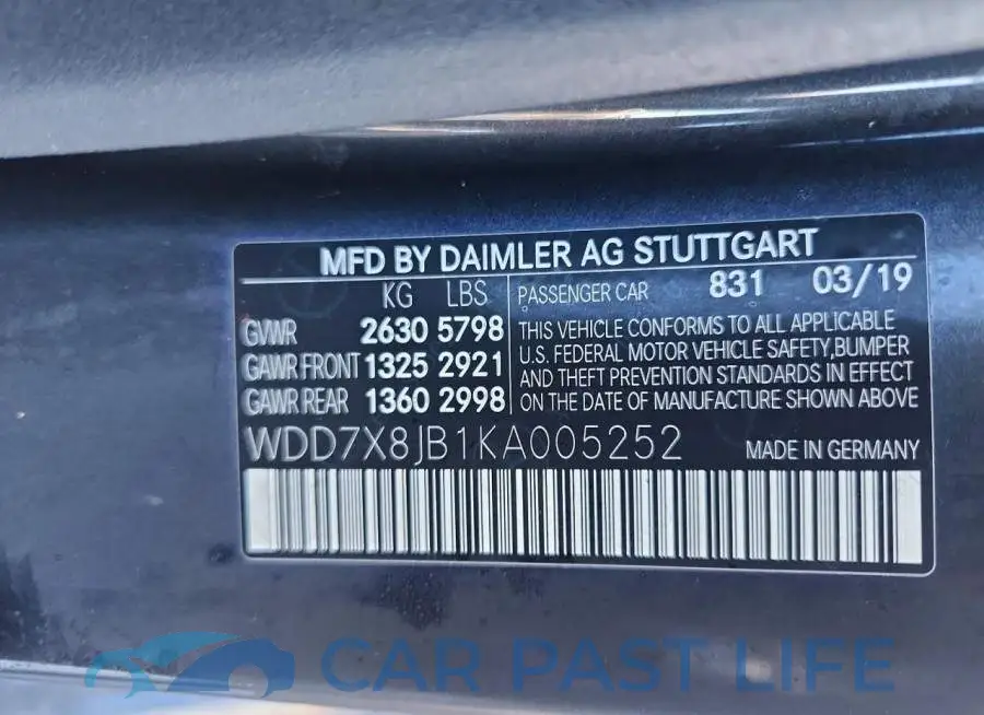 WDD7X8JB1KA005252# 12
