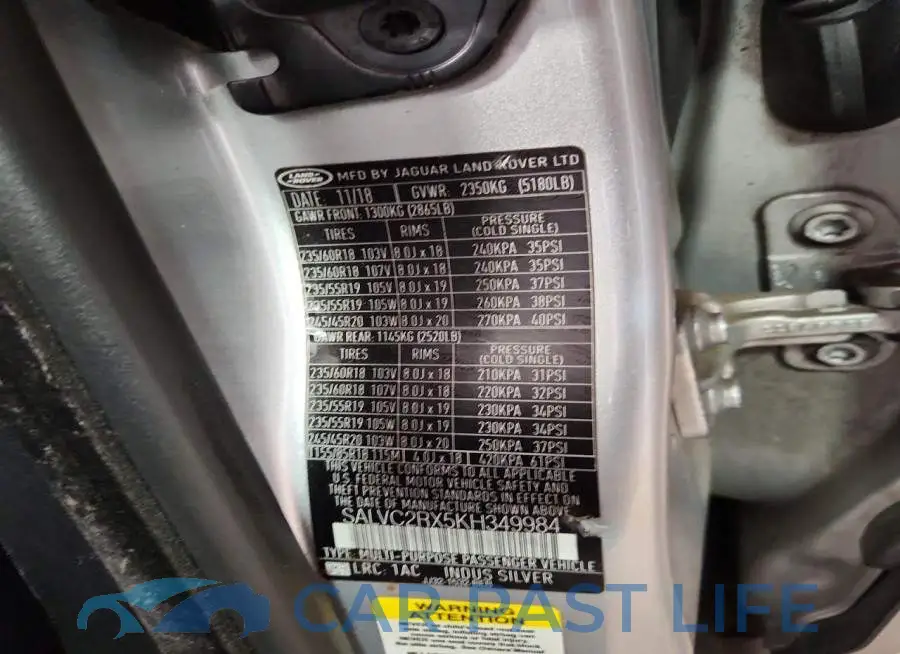 SALVC2RX5KH349984# 13