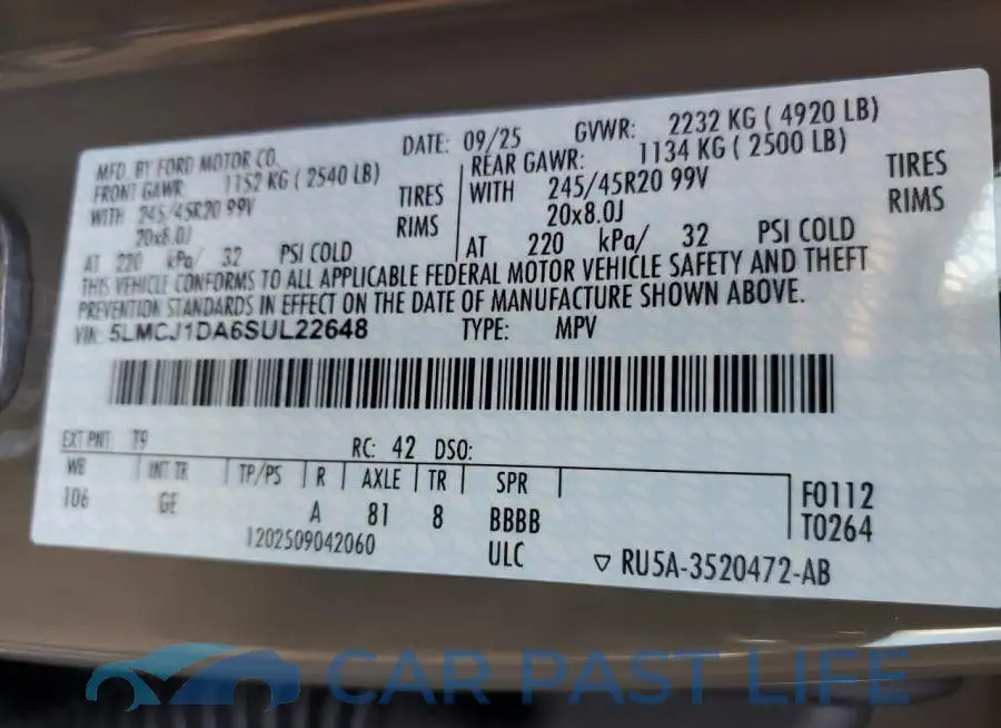5LMCJ1DA6SUL22648# 13