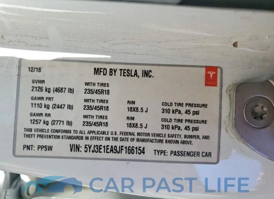 5YJ3E1EA9JF166154# 13