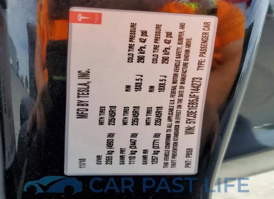 5YJ3E1EB5JF144273# 12