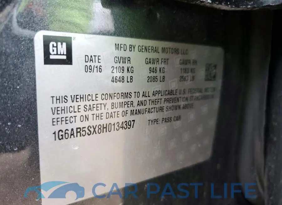 1G6AR5SX8H0134397# 12