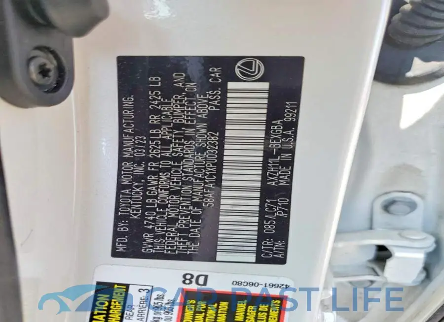 58AFA1C1XPU032382# 12