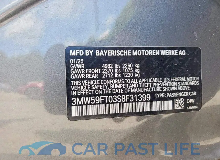 3MW59FT03S8F31399# 12