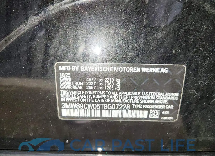 3MW89CW05T8G07228# 12